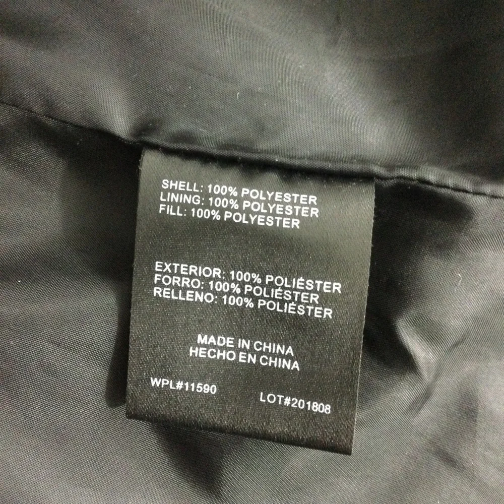 Waterproof Quilted Black Jacket Snap Button Down Size M - Picture 7 of 9